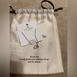 Kate Spade Rose Gold Necklace with Clear Pendant (26/9)